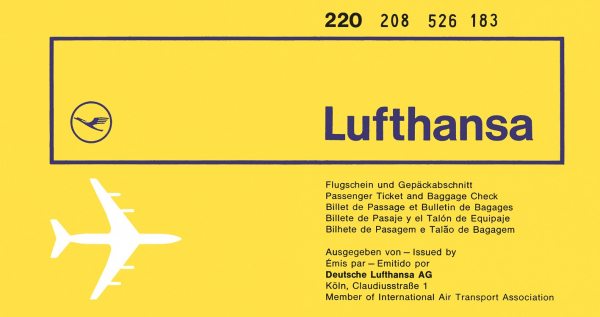 1963 – Otl Aicher, E5/HfG Ulm – Lufthansa – Ticket