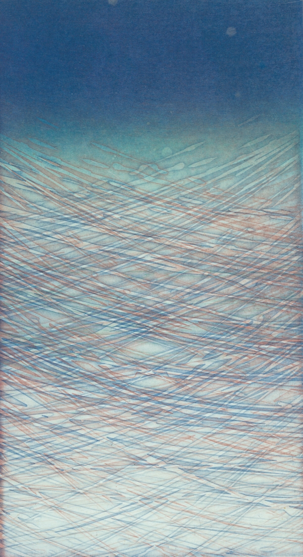 Sato Kanako,<i>Shower,</i> deep etching, aquatint, 2022