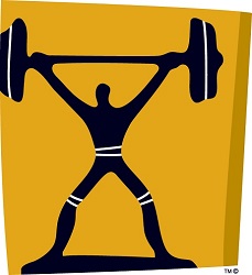 <div style='text-align:left;'>2004年アテネ大会, ピクトグラム <br>(ウエイトリフティング) / ©International Olympic Committee</div>