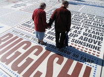 COMEDY CARPET collaboration with Gordon Young, typographic memorial, 2011