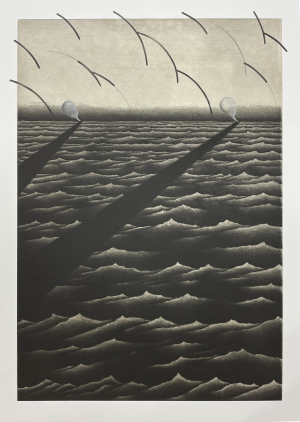 大森 弘之 《He is walking in the direction of the wind》 2021年 メゾチント