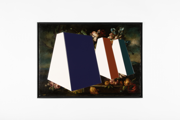 Artists, Lawyers and Doctors<BR><BR>Number of artists, lawyers and doctors in the US<BR><BR>Historic oil on canvas, with contemporary inserts, lacquered wood, 2023