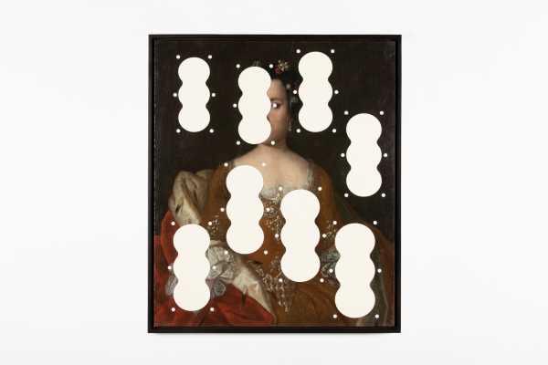 The Air that I Breathe<BR><BR>People dying from air pollution around the world, 1990-2018<BR><BR>Historic oil on canvas, with contemporary inserts, lacquered wood, 2023